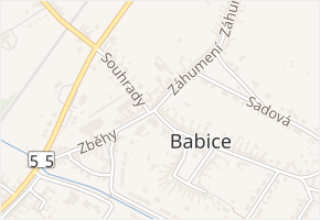 Babická v obci Huštěnovice - mapa ulice