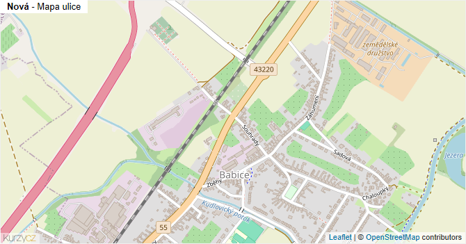 Nová - mapa ulice