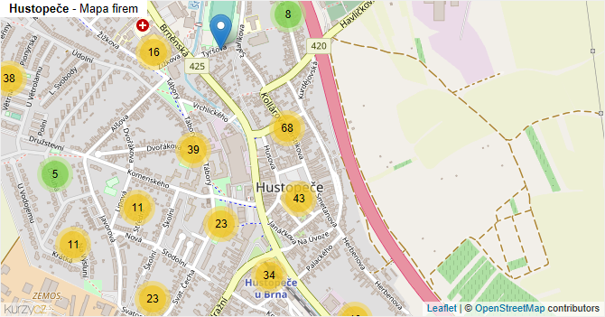 Hustopeče - mapa firem