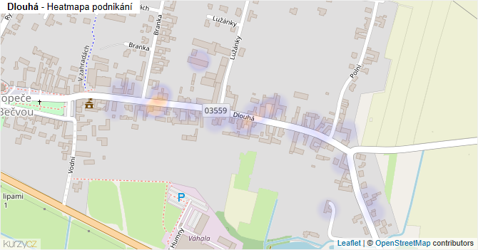 Dlouhá - mapa podnikání