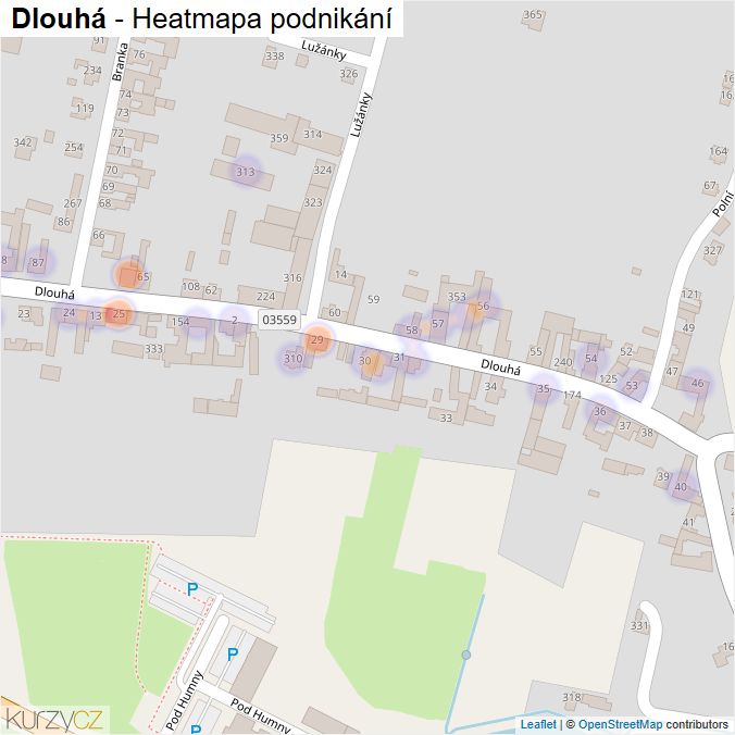 Mapa Dlouhá - Firmy v ulici.