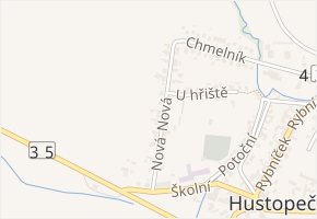 Nová v obci Hustopeče nad Bečvou - mapa ulice