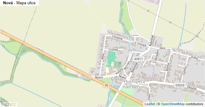 Nová - mapa ulice