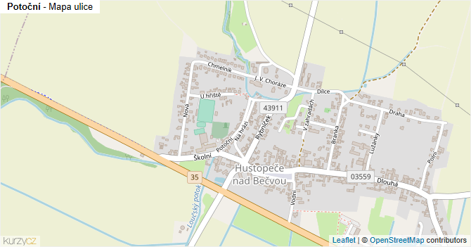Potoční - mapa ulice