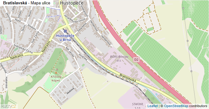 Bratislavská - mapa ulice