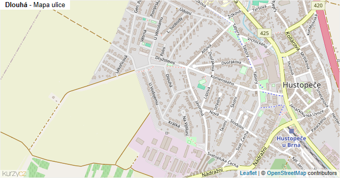Dlouhá - mapa ulice
