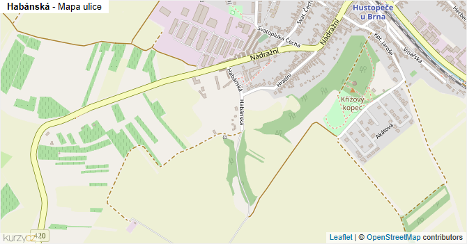 Habánská - mapa ulice