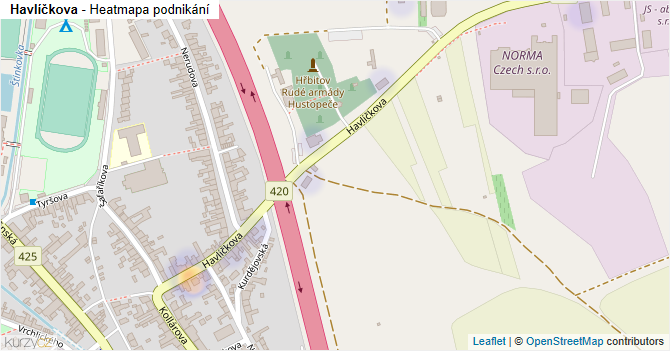 Havlíčkova - mapa podnikání