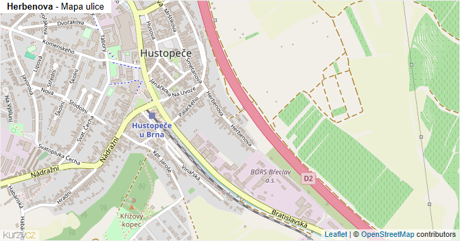 Herbenova - mapa ulice