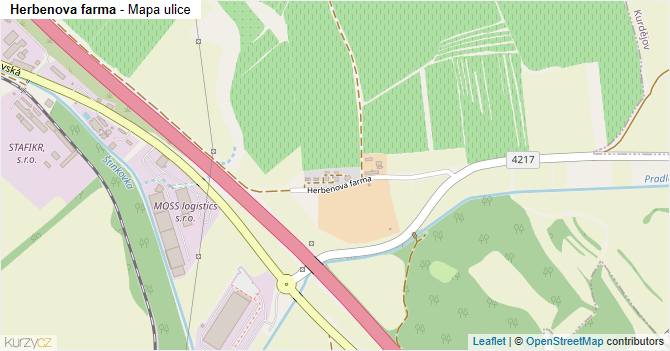 Herbenova farma - mapa ulice