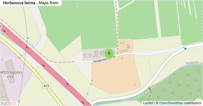 Herbenova farma - mapa firem