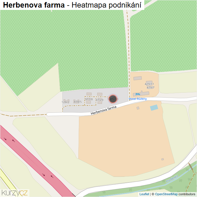 Mapa Herbenova farma - Firmy v ulici.