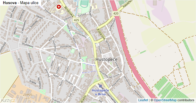 Husova - mapa ulice