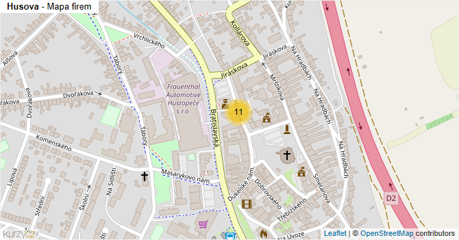 Husova - mapa firem