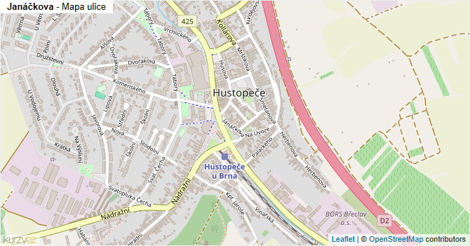 Janáčkova - mapa ulice