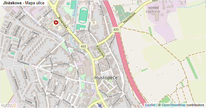 Jiráskova - mapa ulice
