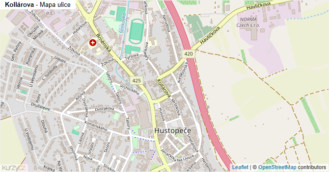 Kollárova - mapa ulice