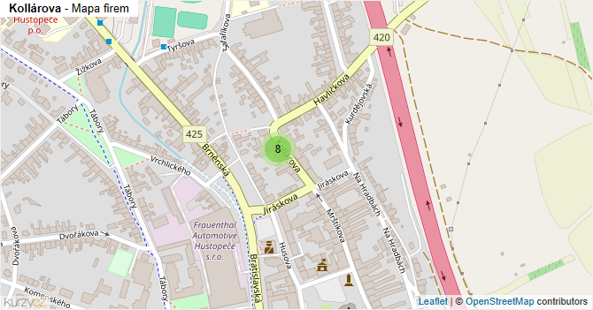 Kollárova - mapa firem