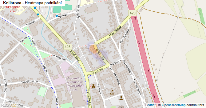 Kollárova - mapa podnikání