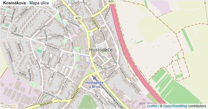 Kosmákova - mapa ulice