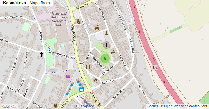 Kosmákova - mapa firem