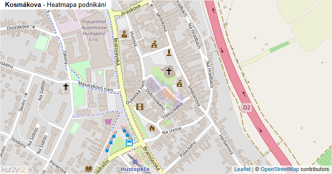 Kosmákova - mapa podnikání