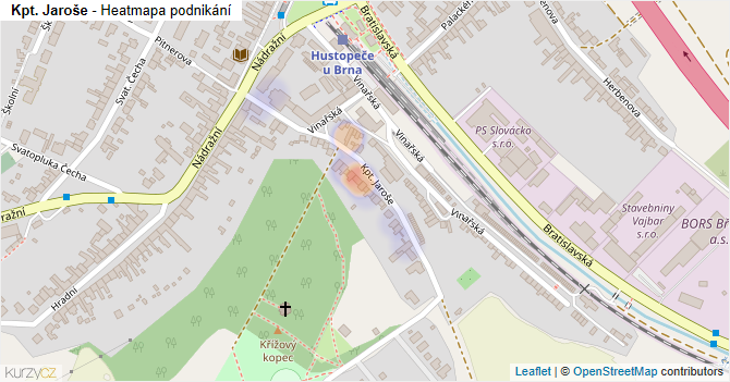 Kpt. Jaroše - mapa podnikání