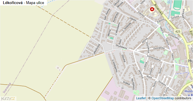 Lékořicová - mapa ulice
