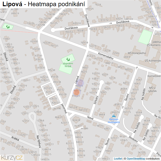 Mapa Lipová - Firmy v ulici.