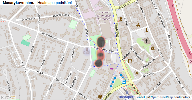 Masarykovo nám. - mapa podnikání