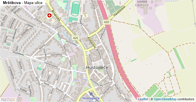 Mrštíkova - mapa ulice