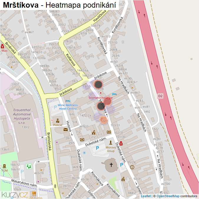 Mapa Mrštíkova - Firmy v ulici.