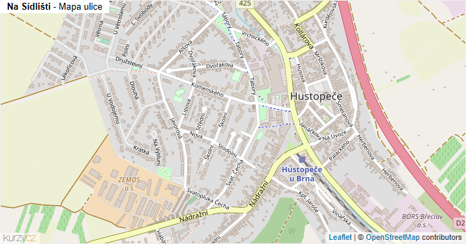 Na Sídlišti - mapa ulice