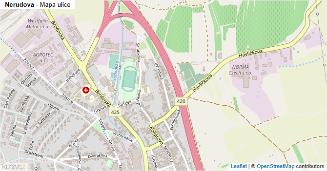 Nerudova - mapa ulice