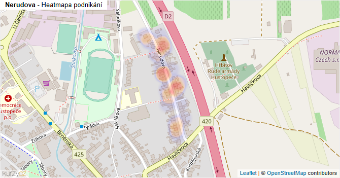 Nerudova - mapa podnikání