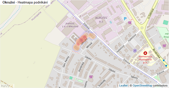 Okružní - mapa podnikání