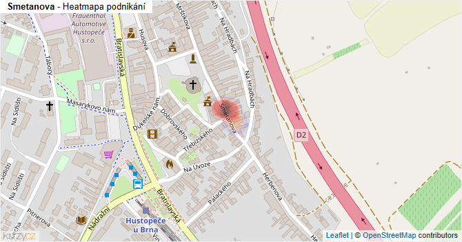 Smetanova - mapa podnikání