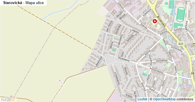 Starovická - mapa ulice