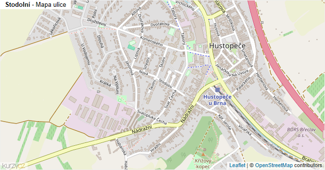 Stodolní - mapa ulice