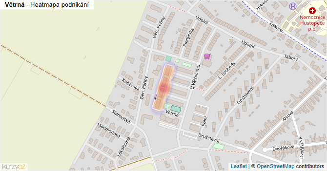 Větrná - mapa podnikání
