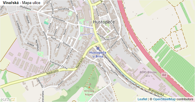 Vinařská - mapa ulice
