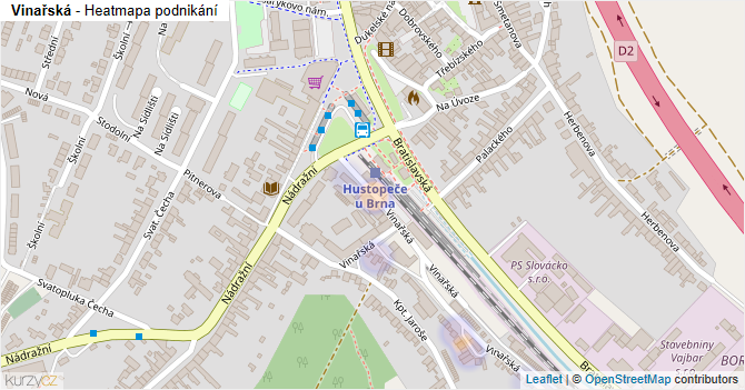 Vinařská - mapa podnikání