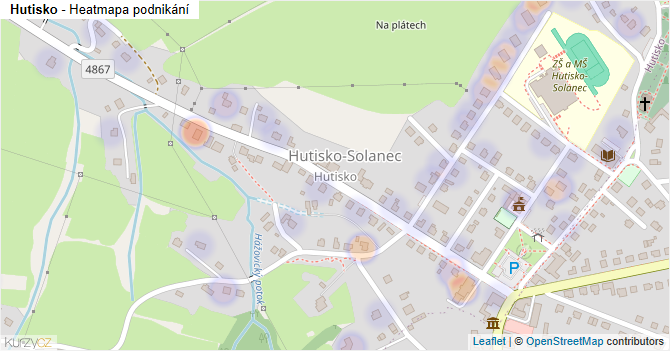 Hutisko - mapa podnikání