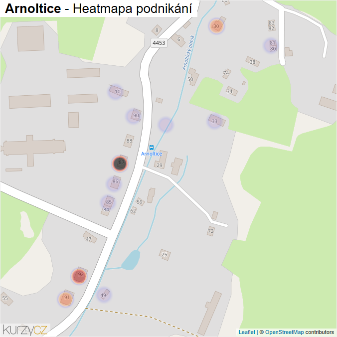 Mapa Arnoltice - Firmy v části obce.