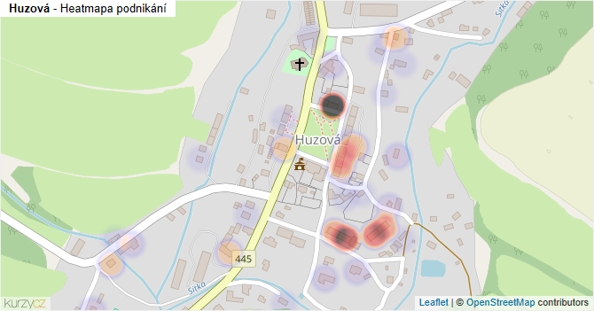 Huzová - mapa podnikání