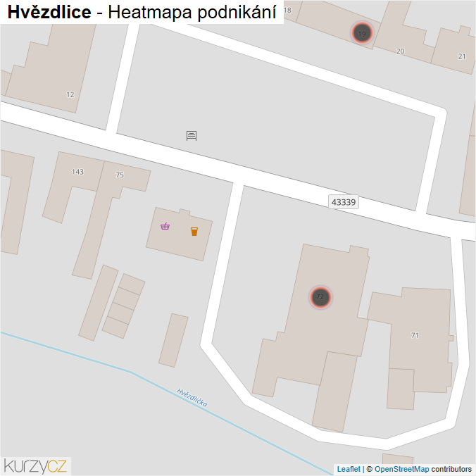 Mapa Hvězdlice - Firmy v obci.