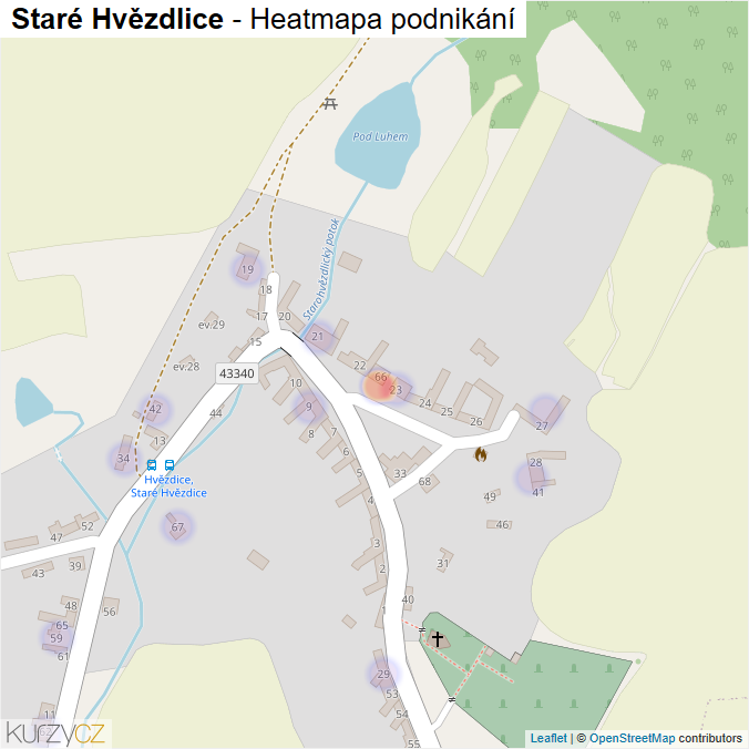 Mapa Staré Hvězdlice - Firmy v části obce.