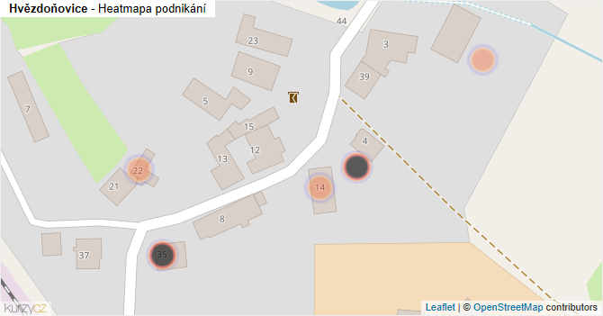 Hvězdoňovice - mapa podnikání