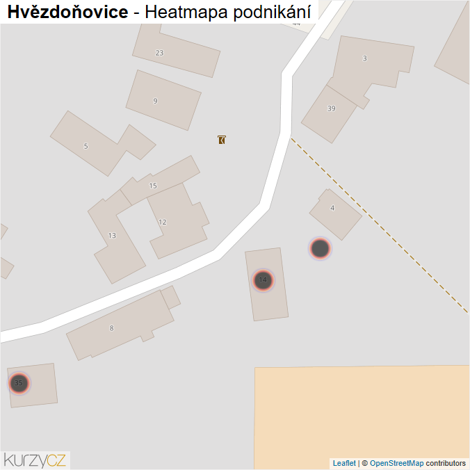 Mapa Hvězdoňovice - Firmy v obci.