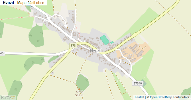 Hvozd - mapa části obce